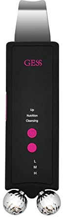 GESS 3-in-1 Microcurrent Facial Device | Skin Scrubber Face Spatula | 3D Facial Roller Massager | Handheld Lift Skin Care Face Toning Device for Home
