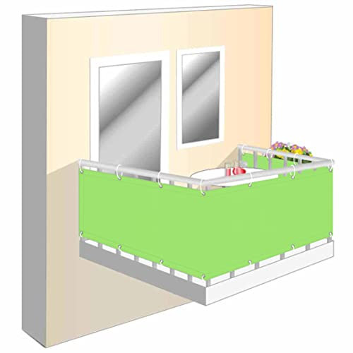 Wind und Sichtschutz Stoff für Balkon 70x550cm, Balkonverkleidung Sichtschutz Zubehör inklusive Balkon Sichtschutz Blickdicht für Balkongeländer, Terrasse & Garten grün