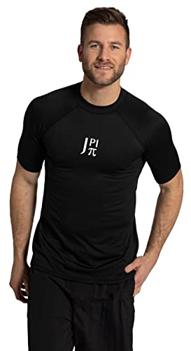 JAY-PI herr, halvkort ärm, ståkrage, simtröja, UV-skydd, svart, 7XL