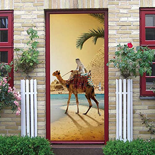 JGCAI Türposter Türfolie 3D Türtapete PVC Türtapeten Türaufkleber Türsticker 90x200cm Pyramide Poster Selbstklebend Türaufkleber Wandbild Für Tür Wohnzimmer Schlafzimmer Küche