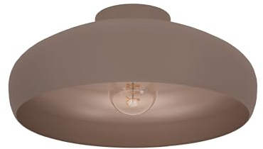 EGLO Deckenlampe Mogano, runde Deckenleuchte aus Stahl in Mokkafaben | Wohnzimmerlampe Vintage und Skandinavisch, Lampe Decke Wohnzimmer, Küchenlampe mit E27 Fassung