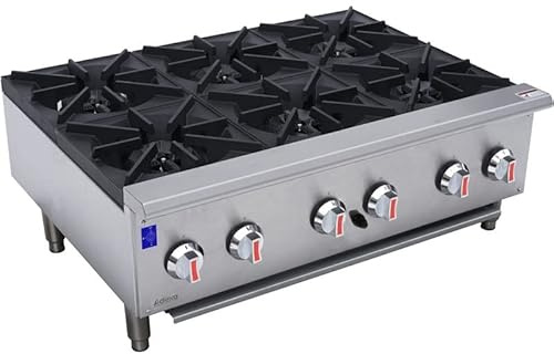 Stalwart DA-EHP6S Professional Gas Hotplate Cooker 6 Burners 42kW Countertop