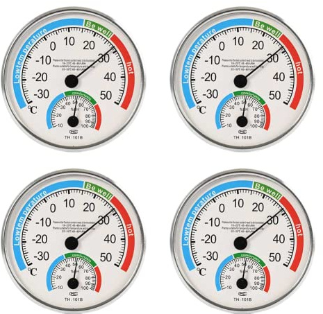 RANRAO Temperatur-Hygrometer, Innen-Thermometer Hygrometer Thermo Analog Luftfeuchtigkeit Raumklima-Kontrolle Innen