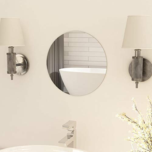 BULANED Rahmenloser Spiegel, Badspiegel, Badezimmerspiegel, Wandspiegel, Bathroom Mirror, Bad Spiegel, Rund 30 cm Glas