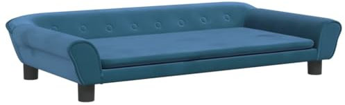 vidaXL Kindersofa, Couch für Kinder, Kindercouch mit runden Kanten, Kindersessel Minisofa Polstersofa Kindermöbel Sofa Kinderzimmer, Blau Samt