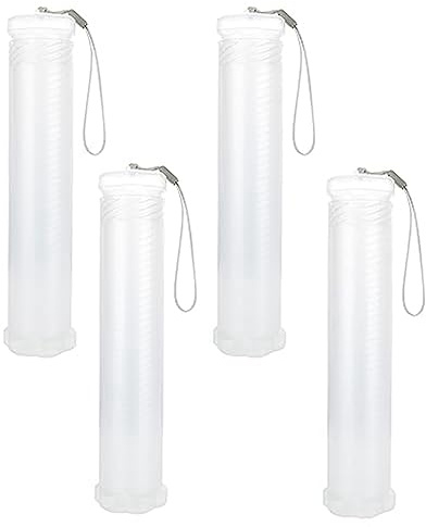ZDdp 4 Stück ausziehbare Kunststoff-Pinsel-Etui, transparent, langer Pinselhalter, Röhrenaufbewahrung, Bleistiftbehälter