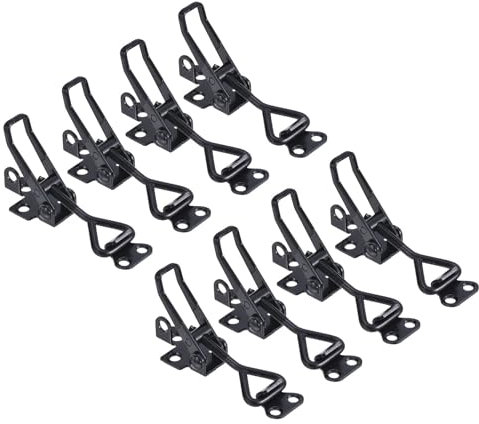 QUARKZMAN 8 Pack Verstellbare Knebelklemme Metall Zugfalle Klemme 4001 Stil Schnellspanner Ziehverschluß Knebelklemme für Schrankkoffer Truhen Schwarz Nicht Inklusive Schraube