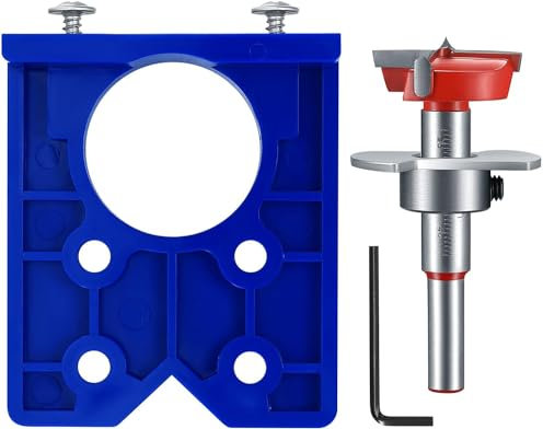 35 mm Concealed Hinge Boring Jig Templates With Drill Bushing Sets and Guide for Cabinet Mounting Plates - Carpenerar