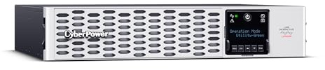 CyberPower PRL3000RT2UC Smart App Sinewave UPS Battery Backup and Surge Protector, 3000VA/3000W, 9 Outlets, 2U Rack/Tower, AVR, Lithium, UL Certified