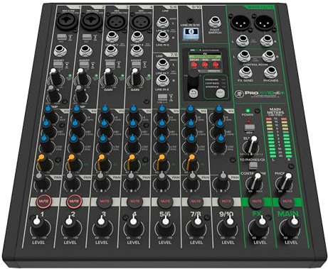 MACKIE Profx10V3+ Mixer Analogico a 10 Canali con Effetti Avanzati, Modalità di Registrazione USB e Bluetooth