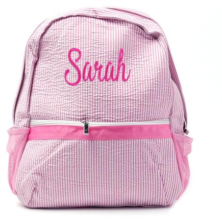 gorm Personalisierte Kindertasche Umhängetasche Kinder Personalisierte Sporttasche Kinder Umhängetasche Mädchen,Stickerei, Name.Backpack (Pink,15x12x4/38x30x10cm)