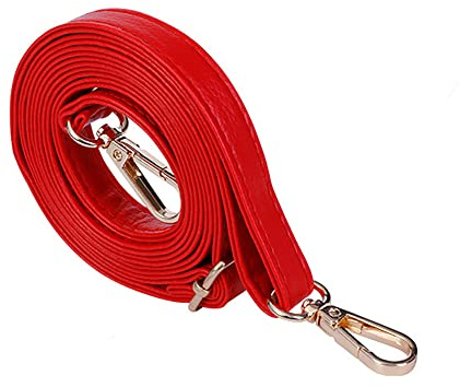 PU justerbar axelrem, läder axelrem bred 1,45 cm väskrem lång 140 cm väskremmar, ersättningsväskor bälte axelrem tillbehör för crossbody väska, axelväska, röd