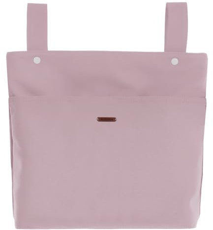 UZTURRE. Bolso Talega de maternidad de polipiel rosa empolvado para carrito de bebe. Hecho a mano en España. Organizador para pañales y otras cosas de bebe.