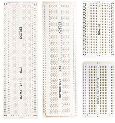 EPLZON 2PCS 6.8x2.05 & 2PCS 3.5x2.05 Breadboard Kit Solderable Breadboards for Electronics Projects Compatible for DIY Soldering Circuits Projects Prototype Board,White