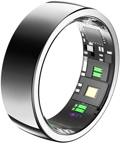 Smart Ring Android Smartring Herren Damen Fitness Ring Tracker Schrittzähler Smartringe für Herren Schlaftracker Fitness Tracking Ring Herzfrequenzmessung Schlaf Ring Fitnessring iOS Größe 11