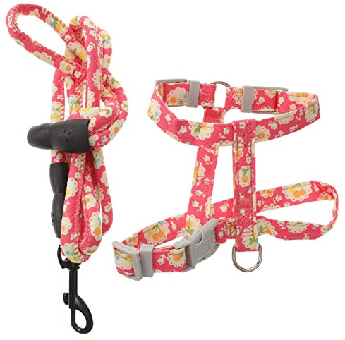 BUGUUYO Katzengeschirr Und Leine Set Verstellbares Ausbruchsicheres Geschirr Für Kätzchen Für Outdoor-aktivitäten Leicht Atmungsaktiv Und Komfortabel Pinke Kirsche