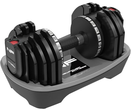 Newpower Fitness 25kg/36kg Adjustable Dumbbell set for Saving Place, 18 Dumbbells in Single Weight with Anti-slip Handle Safety Locking Mechanism Strength Training for Home, Gym, Body Workout