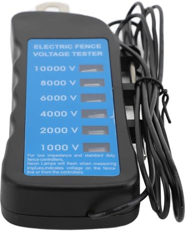 Elektrozaun-Spannungsprüfer, Fehlersucher, 12 KV, Tragbarer Bauernhof-Zauntester mit 8 Anzeigeleuchten für Polyethylen-Drähte und -Bänder