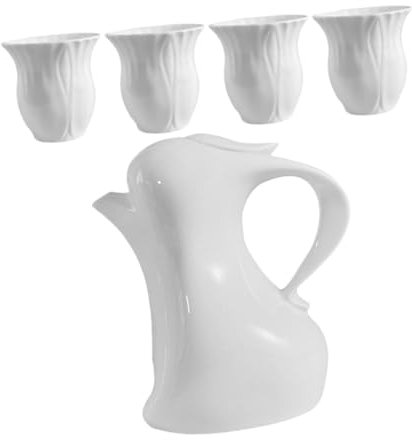 Cabilock Set Da Teiera Dalla Forma Unica 4 Tazze Brocca Da Tè in Ceramica Elegante Necessità Da Cucina Per Il Tè