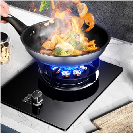 Cuisinière À Gaz, Cuisinière De Comptoir De Cuisine 5,2 KW, Cuisinière À Conversion Gaz/gaz LP, Support À Casseroles En Fonte En Verre Trempé, Avec Protection Contre L'extinction, For À Domicile(LPG)
