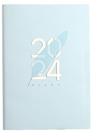 FUWIND Tagesplaner 2024, A5, Tagebuch, A5, Tagesplaner, Notizbuch für, Geburtstagsgeschenk, Tagebücher für 2024, Blau, Einfach zu Verwenden, Ca. 14,5 X 21 cm