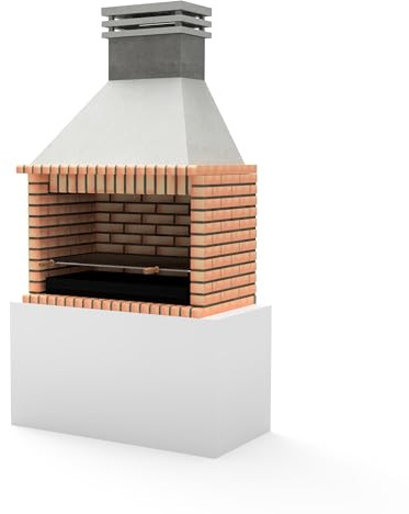 MOVELAR - Paellero Barbacoa de Obra Calpe Plus Volante – Para Carbón y Leña, Gran Capacidad y Alto Rendimiento para Exterior (120 x 70 x 175 cm)