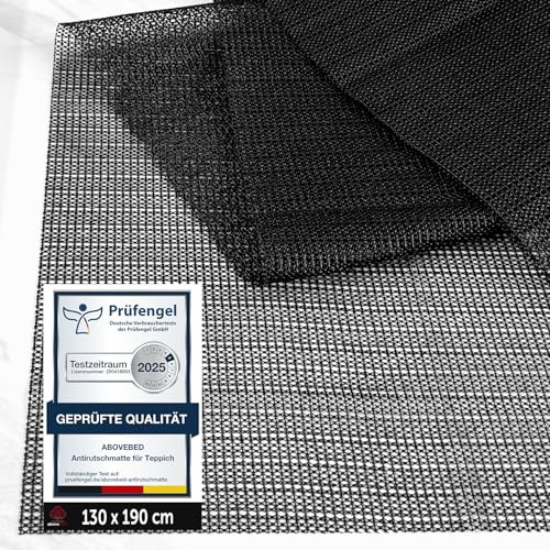 aboveBED Alfombrilla antideslizante para alfombra de 130 x 190 cm, alfombrilla antideslizante, alfombrilla antideslizante, alfombrilla antideslizante multiusos para cajones, estantes (negro)