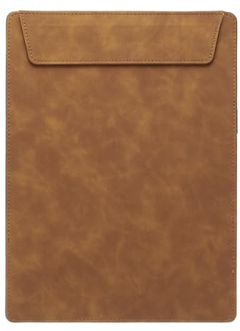 PATIKIL Planche À Pince Format A4 En Cuir PU, 9x12 Porte-dossiers Magnétique Professionnel Avec Porte-Stylo Organisateur De Bureau Planche À Écrire, Marron
