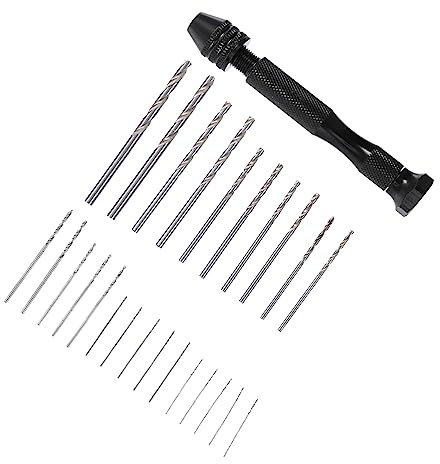 Gatuida Präzises Handbohrer Set mit Robustes Handbohrwerkzeug für DIY Projekte Holzschnitzerei und Gravurarbeiten Pin Vise Drill Tool