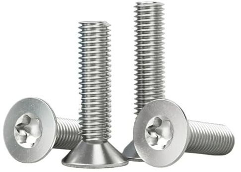AYYSSM M1.4 M1.6 M2 M2.5 M3 M4 M5 M6 M8 Sechslappen-Torx-Senkkopfschraube 304 Edelstahl Pflaumenblütenbolzen(4mm,M2 x 50pcs)
