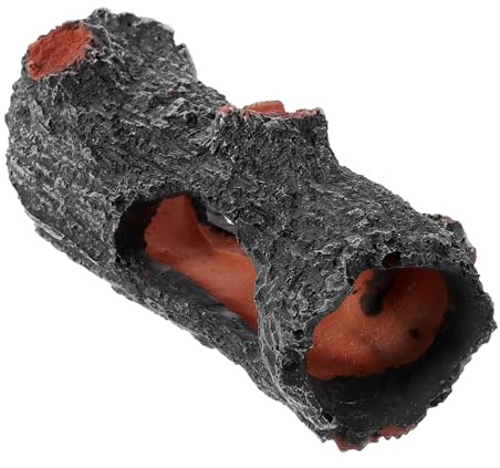Kisangel Souche Décorative pour Aquarium Et Reptiles, Abri Cachette Solide en Tronc d'arbre Artificiel, Résistante à l'usure, Taille Compacte, Décor Naturel pour Terrarium Et Habitat Reptile