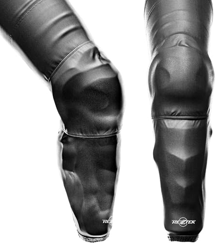 Rezztek Elite Ice Hockey Socks – Technical Ice Hockey Protective Socks with Elastic Fit, Ventilation & Durable Design – Hockey Accessories (Black, Size L)