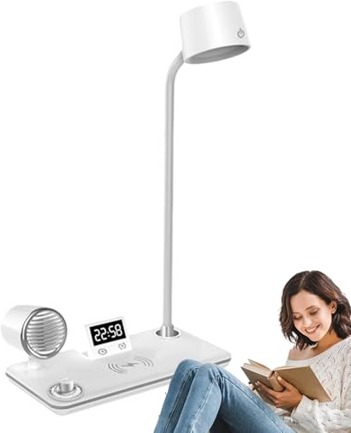 Lámpara de escritorio ABS - Lámpara de mesa LED de 43 pulgadas | Lámparas digital | Lámparas de escritorio multifuncional con carga inalámbrica, brazo ajustable y luz suave de la mañana para oficina,