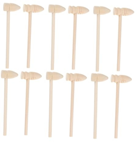 Toddmomy 16pcs Mini Wooden Mallets Toy for Boys and Girls Boys and Girls Beat Toy Set with 3# and 4# Hammers Indoor Play