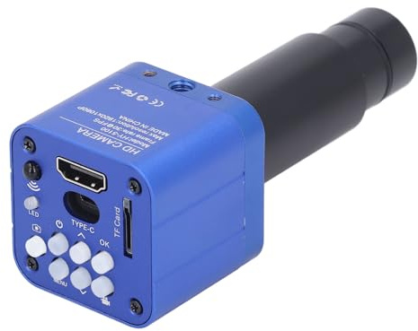Luocute Mikroskopkamera, 24 MP 1080P USB-Digitalkamera mit 0,5-Fach-Adapter für 23,2 Mm, 30 Mm, 30,5 Mm Okulare, Kompatibel mit C/CS-Mount-Mikroskopen und -PC (EU-Stecker)