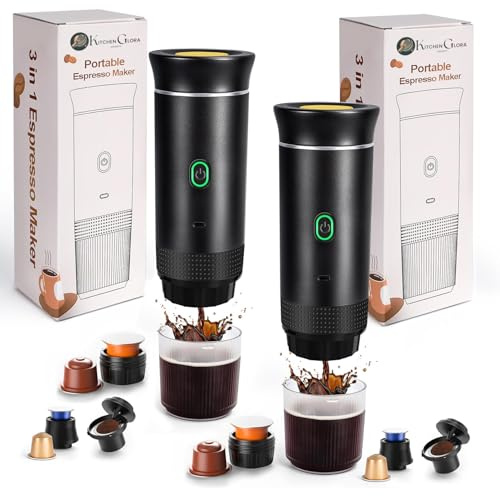 AEX Portable Coffee Maker Pack of 2 with USB-C Self Heating, Compact Portable Espresso Machine for Ground Coffee, Single Cup Travel Coffee Maker for Office, Camping, Van Life and Everyday Use UK