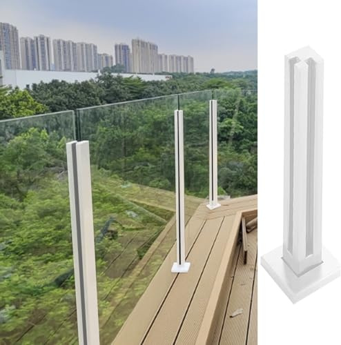 Patio Balcony Glass Railing Post - Floor Standing Baluster Pole for Stairs, Garden & Porch Divider Column, & Stylish Safety Solution