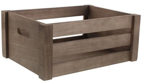 VILLFUL Boîte de Rangement en Bois pour Vinyles Grosse Taille 35x25x15 Cm, Porte-disques Rétro avec Poignée, Organisateur de Classement pour Albums et Disques, Accessoire Vinyle Bureau