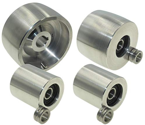 (AL4-19) CNC gefrästes Riemenschleifer Set für Messerschleifer 100 mm Antriebs-19 mm Schaft 75 mm Spurrad 50 mm Idler