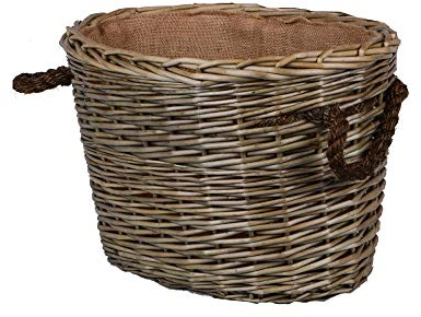 UNUS Körbe oval geflochten aus Weide mit Seilgriffen (Klein)