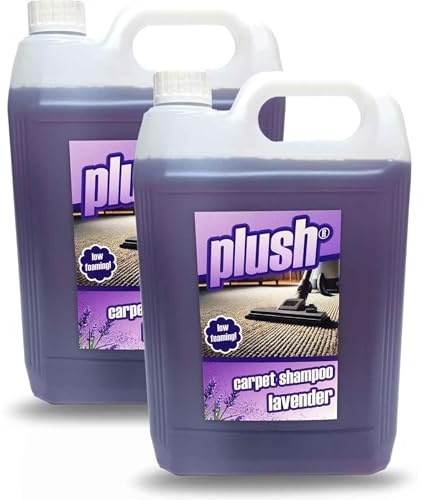 Plush Carpet Cleaner Solution, Pet Carpet Shampoo Spot Stain Remover 2x5L | Lavender Scent - Powerful machine carpet shampoo that lifts deep dirt and stains, neutralises odours and leaves carpets fresh