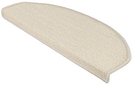 Floordirekt Sisal Stufenmatten innen 1 Stück halbrund, Treppenstufen Matten für Holztreppen, antirutsch Treppenteppich Selbsklebennd und Allergikerfreundlich (Elfenbein, 65 x 23,5 cm)