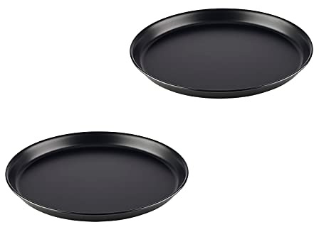 APS Pizzaform rund Ø 28/26,3 x 2,5 cm (2er-Set) - Pizzablech aus Blaublech, nicht beschichtet, lange Lebensdauer, zum professionellen Pizzabacken
