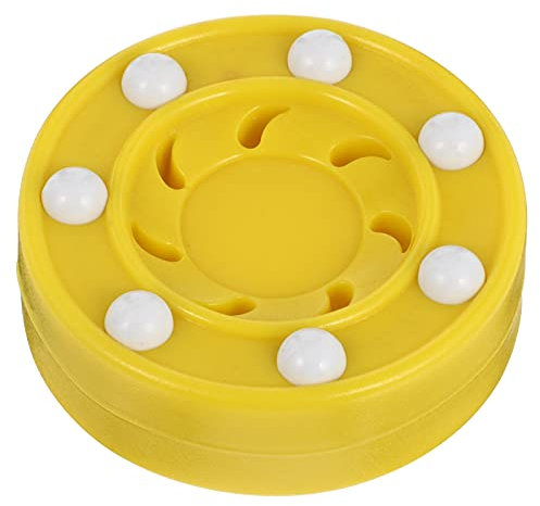 BESPORTBLE Franklin Bälle Franklin Bälle Roller Hockey Puck Professionelle Straße Hockey Praxis Handhabung Ausbildung Roller Puck für Anfänger Gelb Hockey Set Kinder Outdoor Shuffleboard