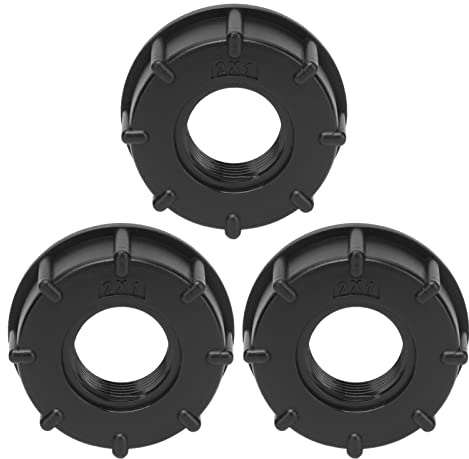 Les-Theresa Conector de Tanque IBC de 3 uds, Adaptador de Drenaje de Manguera de Rosca Gruesa, Accesorio de plástico, diámetro Interior de 60mm(G1)