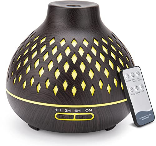 SPLITSKY 400ML Oil Diffuser, Aroma Diffuser with Remote Control, Essential oil diffusers Air scent Humidifier, Electric Nebulizer with 7 LED Light Colors for Bedroom, Home