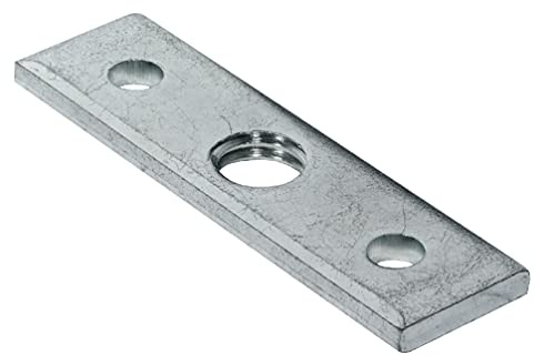 Gedotec Winkel-Befestigungsplatte mit M8 Gewinde für Möbelfüße & Tischbeine | 10 Stück - Anschraubplatte 60 x 16 mm | Möbelbeine Befestigung für Sofas | Metall verzinkt | Montageplatte ohne Schrauben