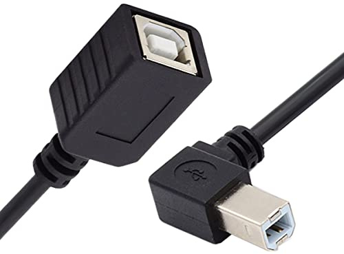CY USB 2.0 B Typ Stecker auf Buchse Verlängerungskabel links abgewinkelt 90 Grad 20 cm für Drucker Scanner Disk