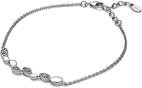 OROVI Silver Bracelet for Women with Cubic Zirconias in 925 Silver, Hypoallergenic Bracelet - including jewellery box