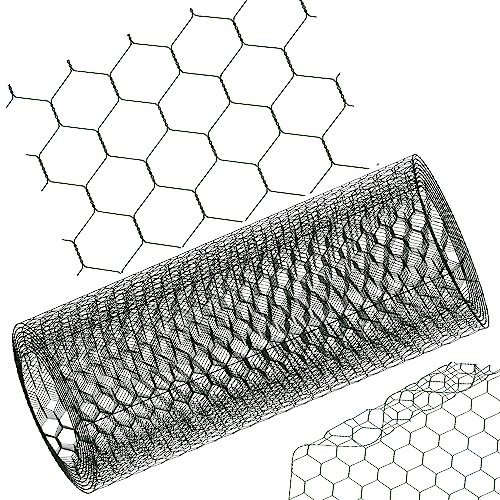 Garden Fence Barrier Fencing 500x60m PVC Coated Wire Mesh, PVC Coated Welded Wire Mesh Hot Dipped Galvanised Wire Fencing for Rabbit Aviary Pet Garden, 22 Gauge, H1.96ft x L16.5ft